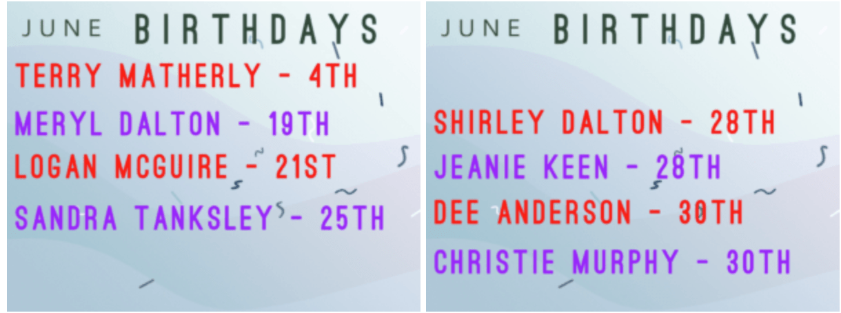 June Birthdays 2025